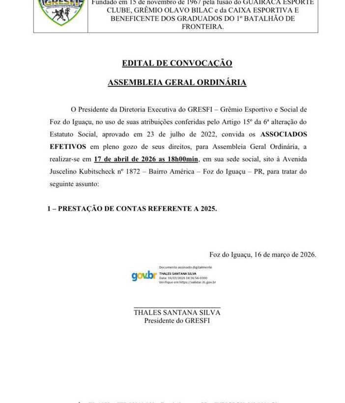 ASSEMBLÉIA GERAL ORDINÁRIA